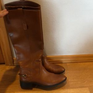 Sam Libby Riding Boot Leather Full Zipper Brown